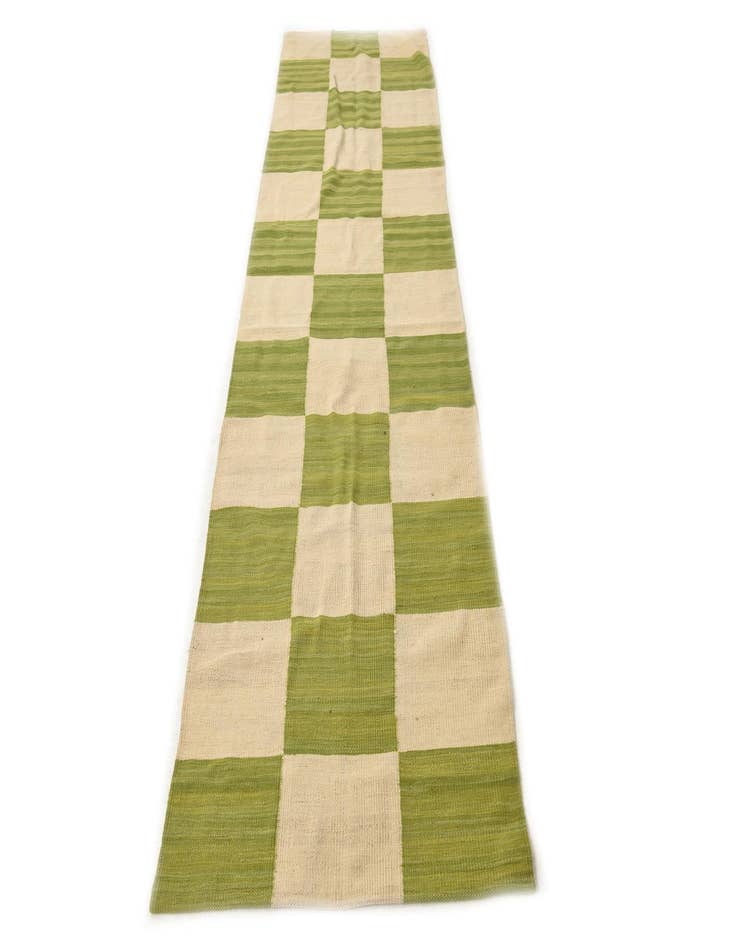 Detail image of 2' 8 x 9' 10 Hand Woven Kilim Modern Wool Runner Rug