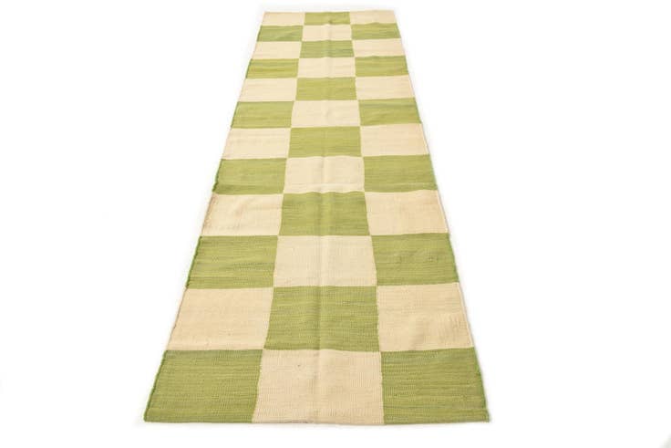 Detail image of 2' 8 x 9' 9 Hand Woven Kilim Modern Wool Runner Rug