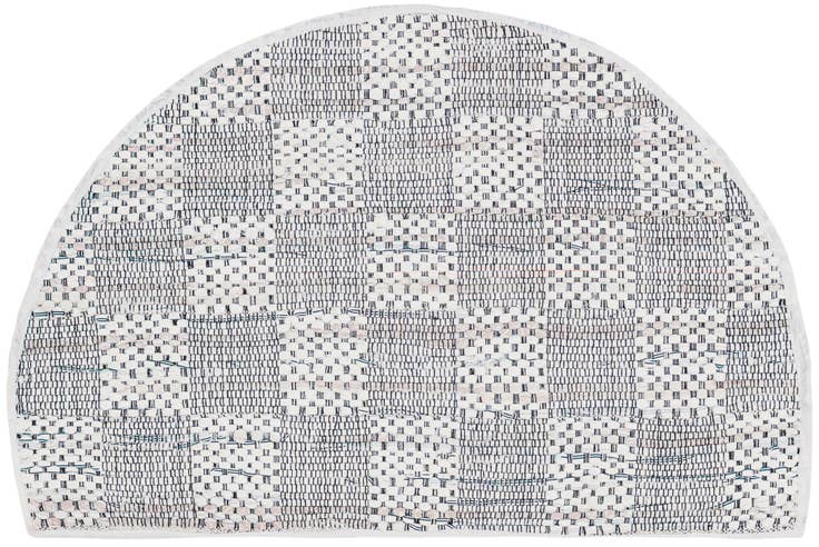 Detail image of 2' 2 x 3' 7 Hand Woven Chindi Cotton Hearth Rug