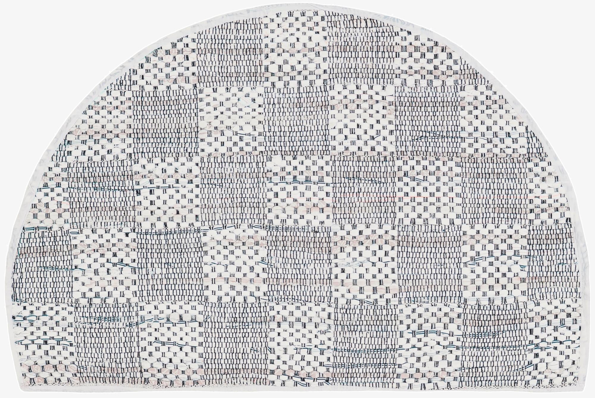 2' 2 x 3' 7  Hand Woven Chindi Cotton Hearth Rug