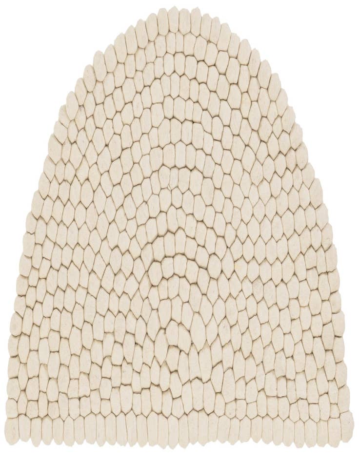 Detail image of 2' 2 x 3' 7 Hand Woven Felt Ball Wool Hearth Rug