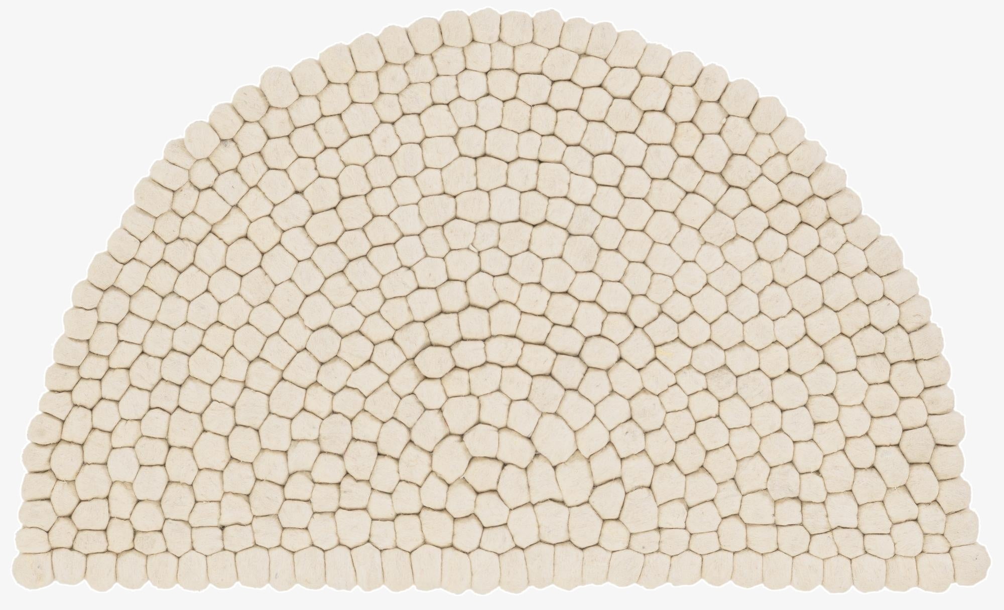 2' 2 x 3' 7  Hand Woven Felt Ball Wool Hearth Rug