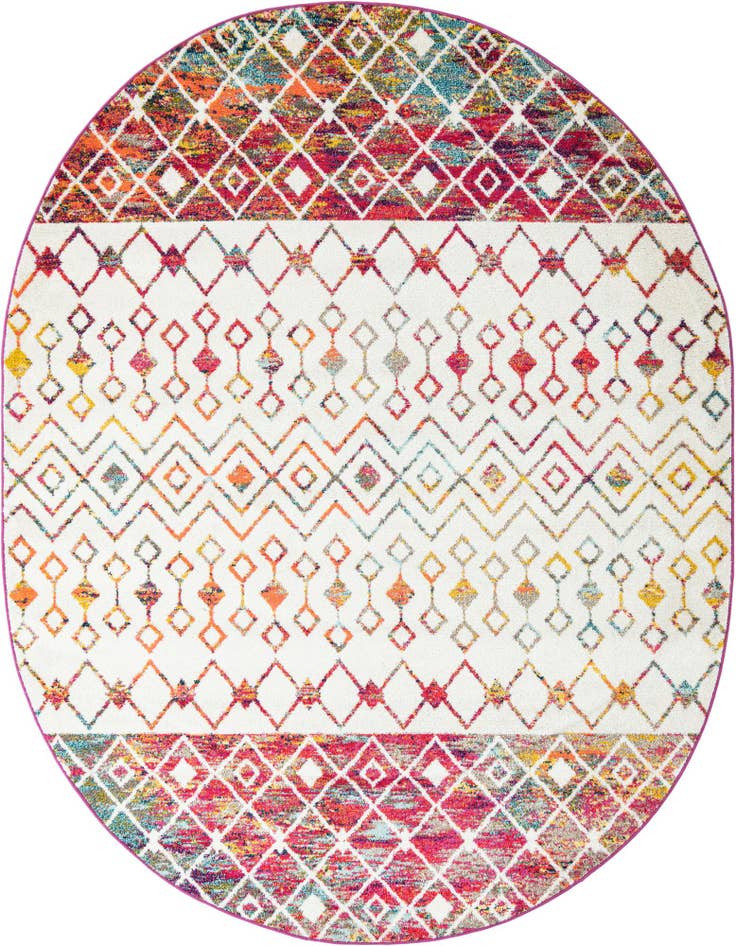 Detail image of 7' 10 x 10' Moroccan Trellis Oval Rug