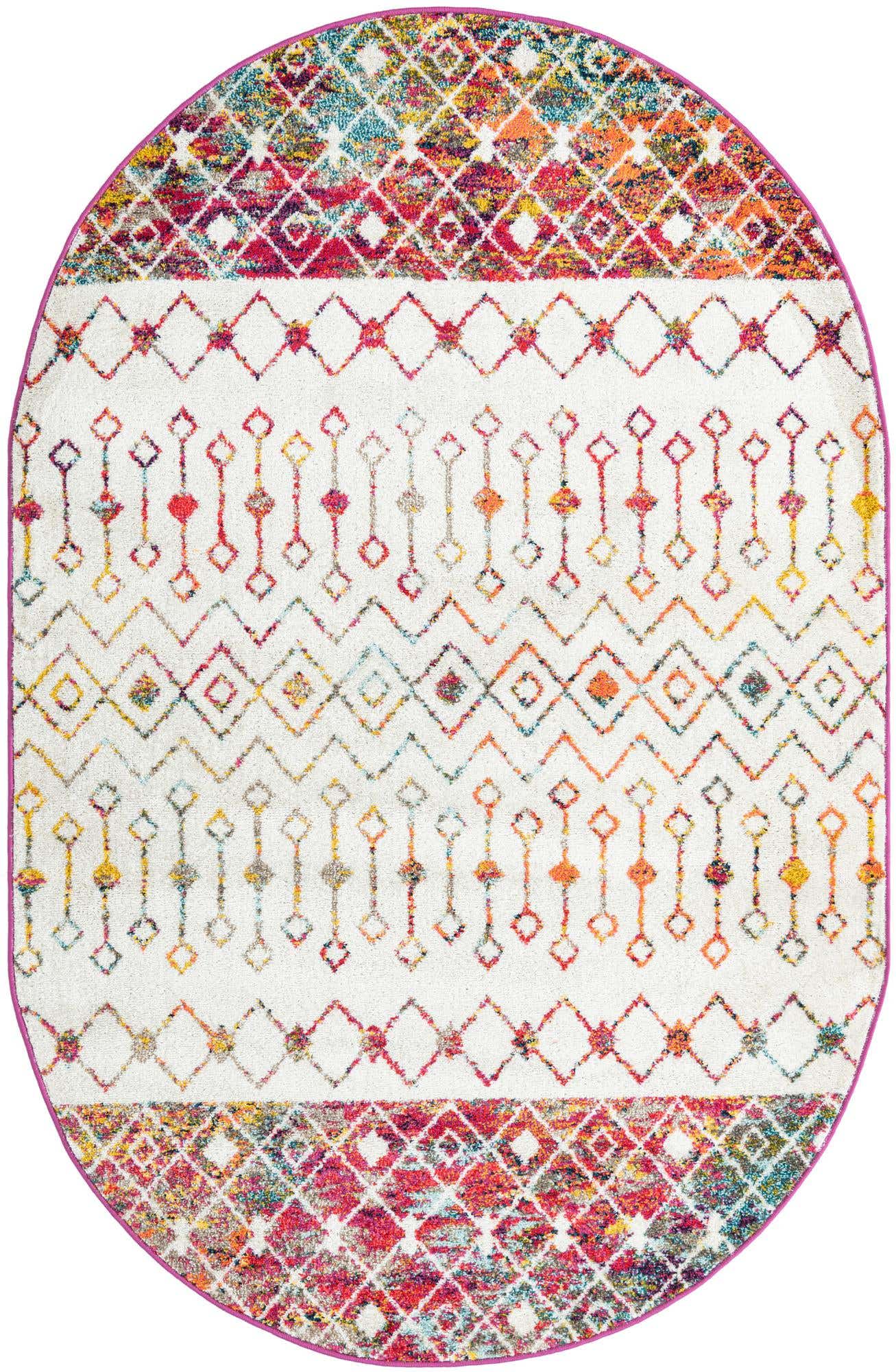 5' 3 x 8' Moroccan Trellis Oval Rug