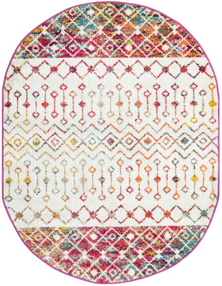 Detail image of 4' x 6' Moroccan Trellis Oval Rug