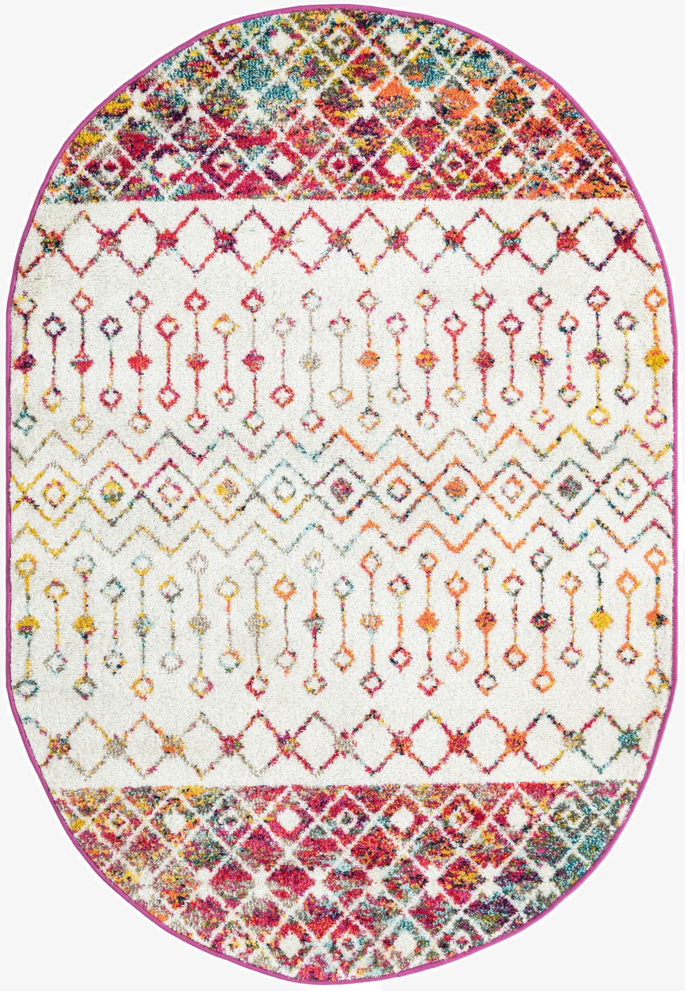 4' x 6' Moroccan Trellis Oval Rug
