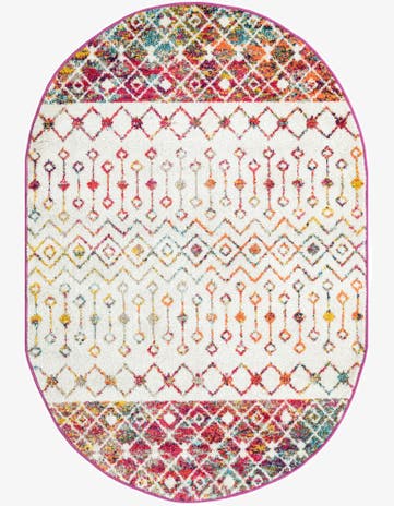 4' x 6' Moroccan Trellis Oval Rug