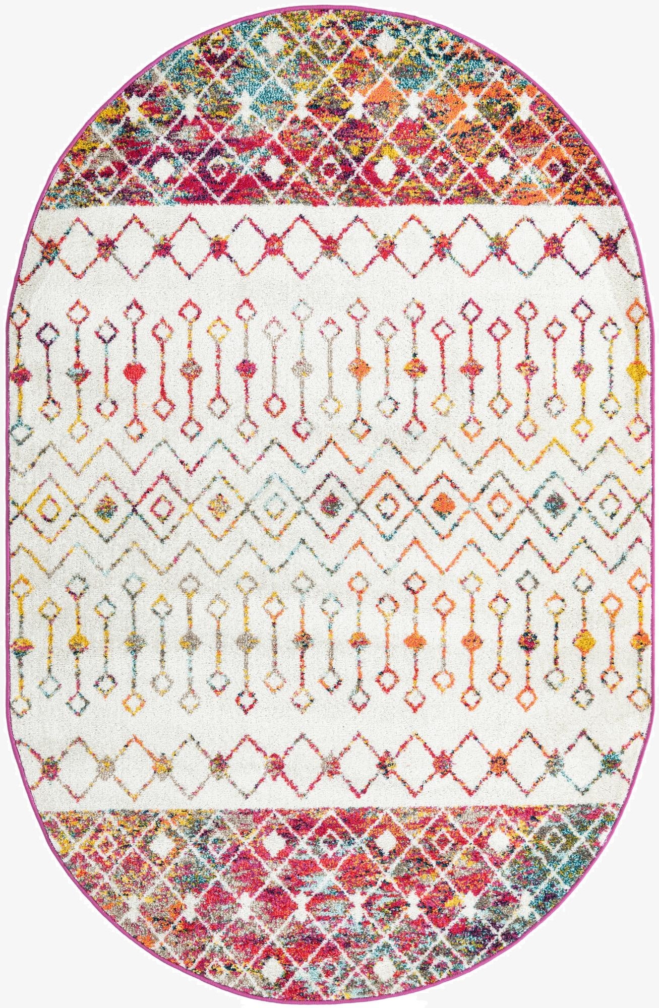 5' 3 x 8' Moroccan Trellis Oval Rug