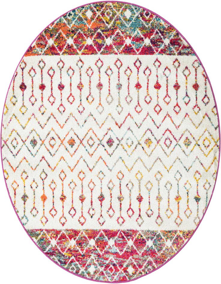 Detail image of 5' 3 x 5' 3 Moroccan Trellis Round Rug