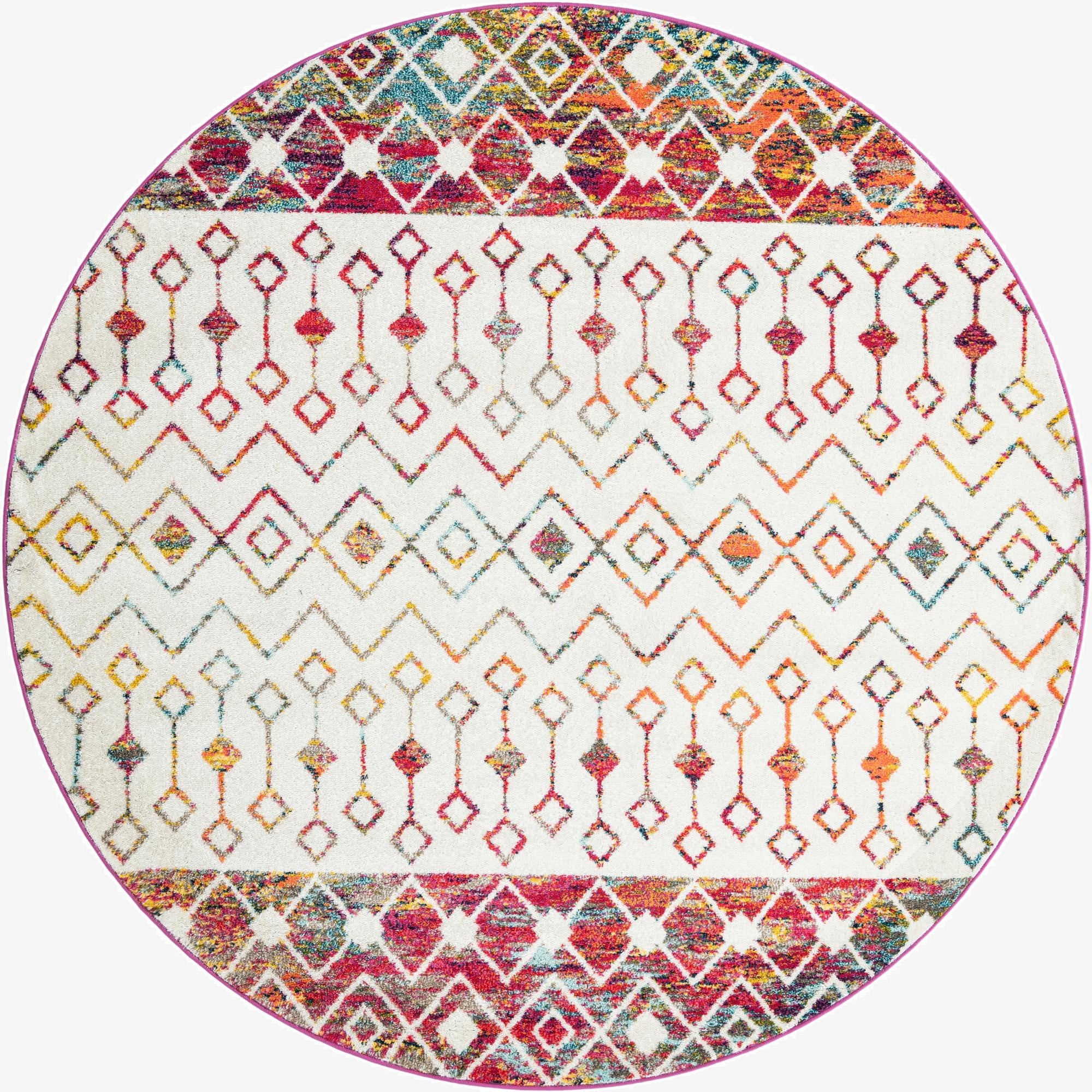 7' 10 x 7' 10 Moroccan Trellis Round Rug