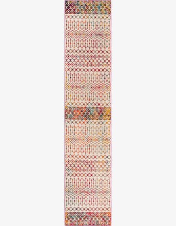 Ivory Multi Moroccan Trellis Runner Rug
