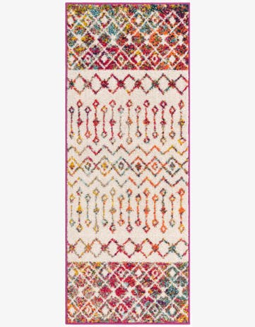 Ivory Multi Moroccan Trellis Runner Rug