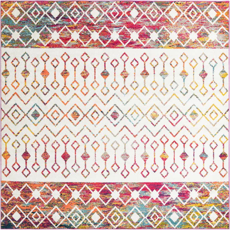 Detail image of 10' x 10' Moroccan Trellis Square Rug