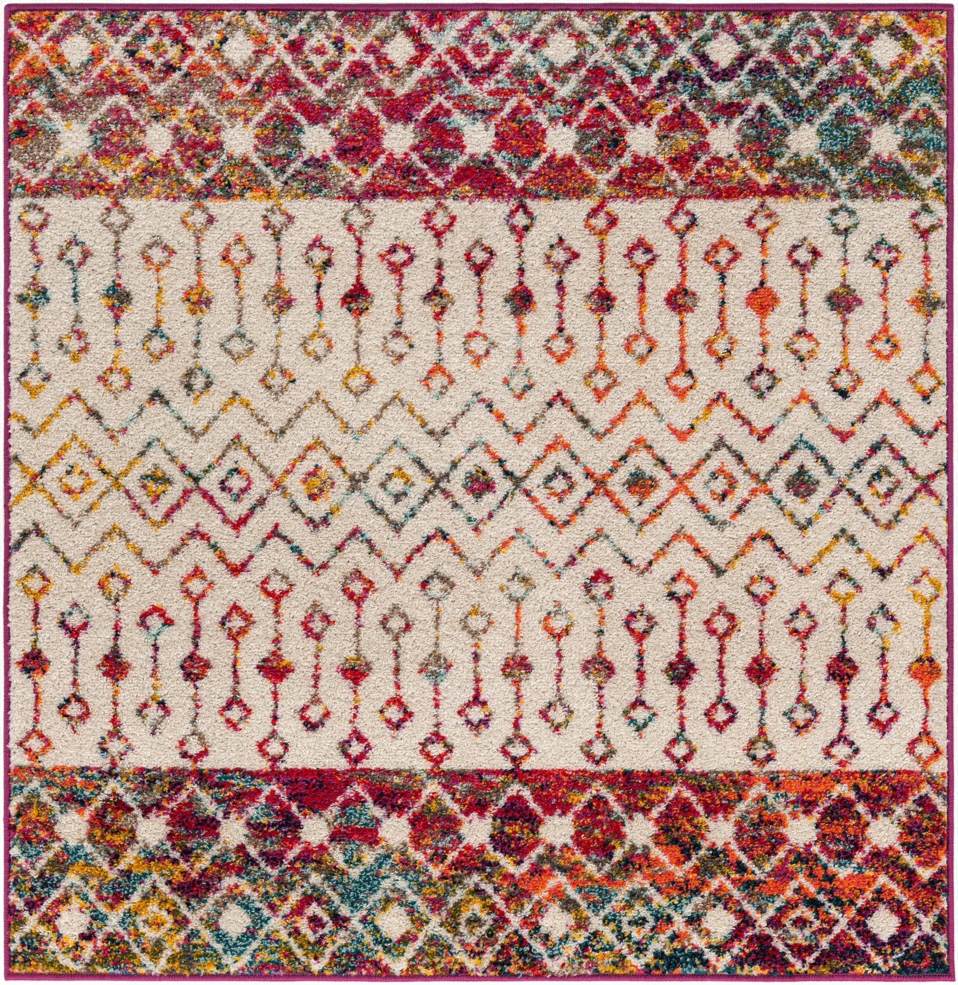 4' x 4' Moroccan Trellis Square Rug