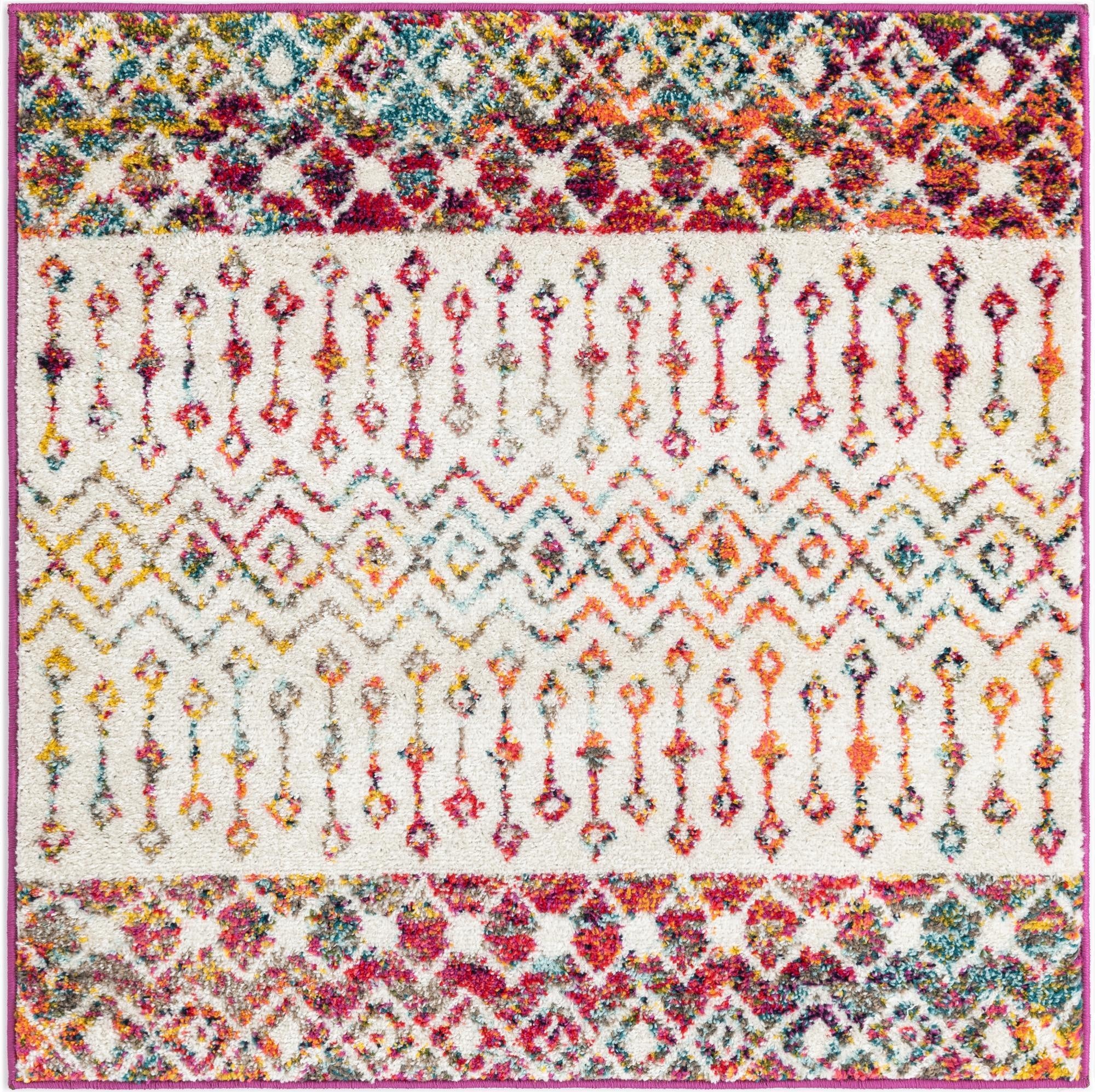 Primary image 3' x 3' Moroccan Trellis Square Rug