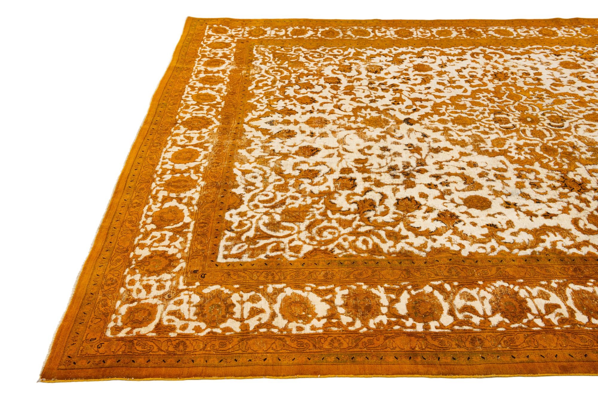 9' 9 x 12' 6 Hand Knotted Ultra Vintage Persian Wool Rug