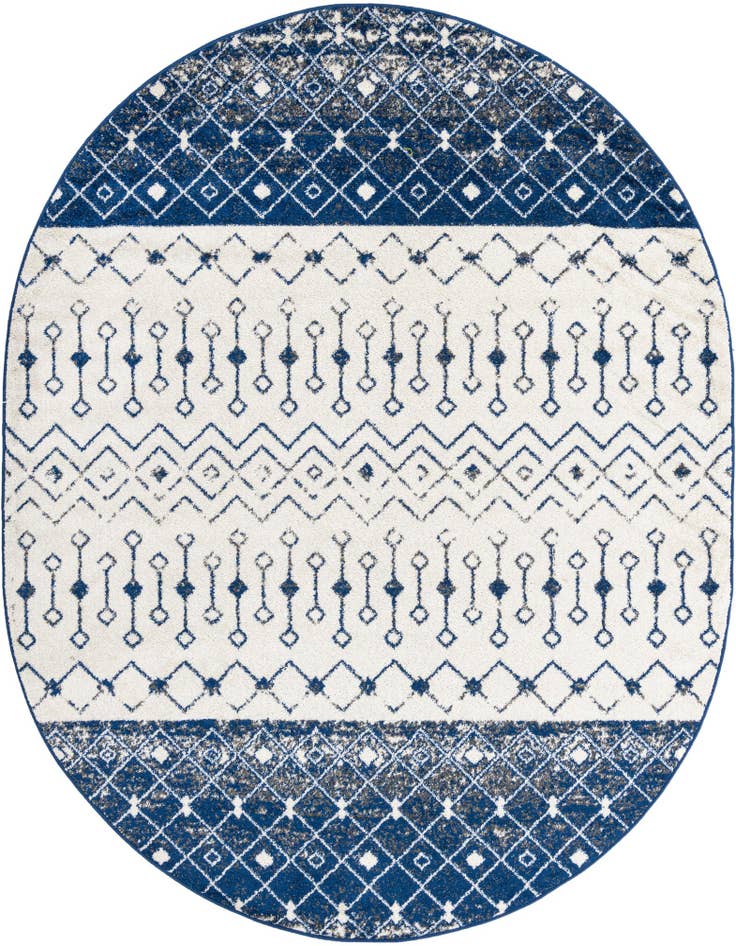 Detail image of 7' 10 x 10' Moroccan Trellis Oval Rug