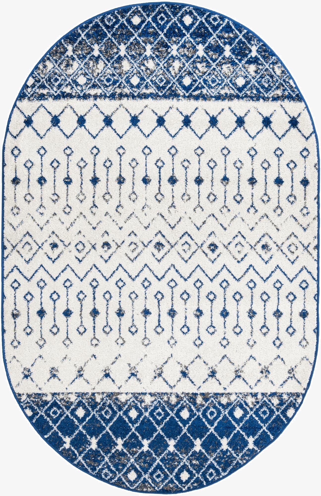 160cm x 245cm Moroccan Trellis Oval Rug