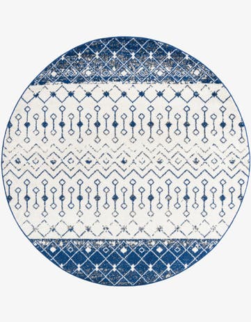 7' 10 x 7' 10 Moroccan Trellis Round Rug