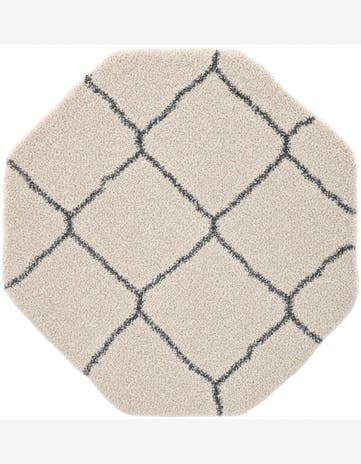 Ivory Moroccan Shag Octagon Rug
