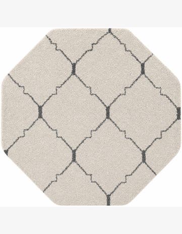 Ivory Moroccan Shag Octagon Rug