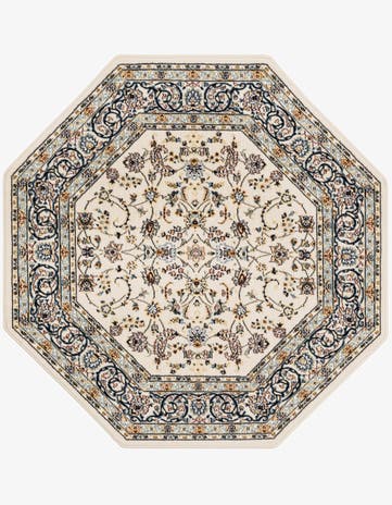 Ivory Nain Design Octagon Rug