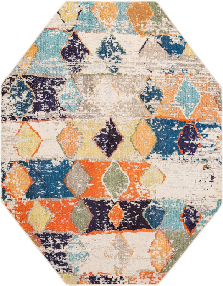 Detail image of 7' 10 x 7' 10 Washable Vivid Octagon Rug