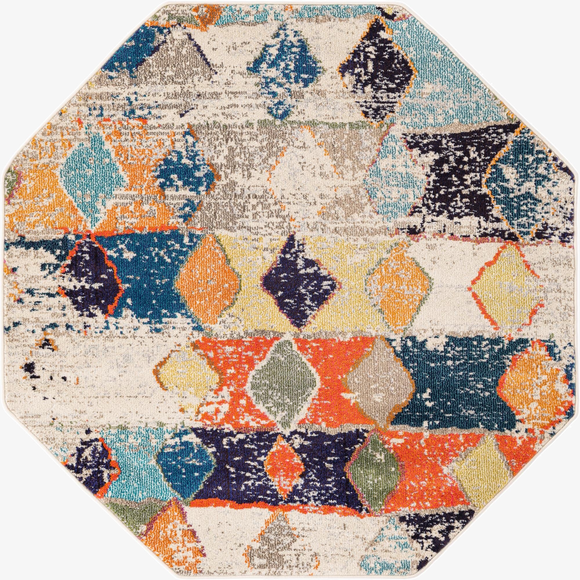 5' 3 x 5' 3  Washable Vivid Octagon Rug