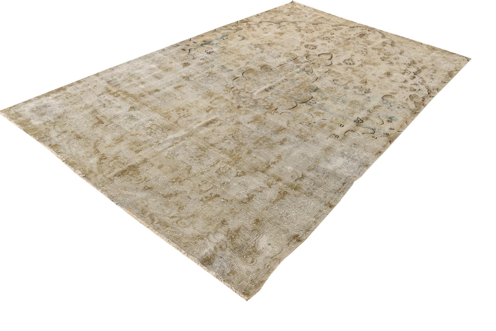 6' 1 x 10' 3 Hand Knotted Ultra Vintage Persian Wool Rug
