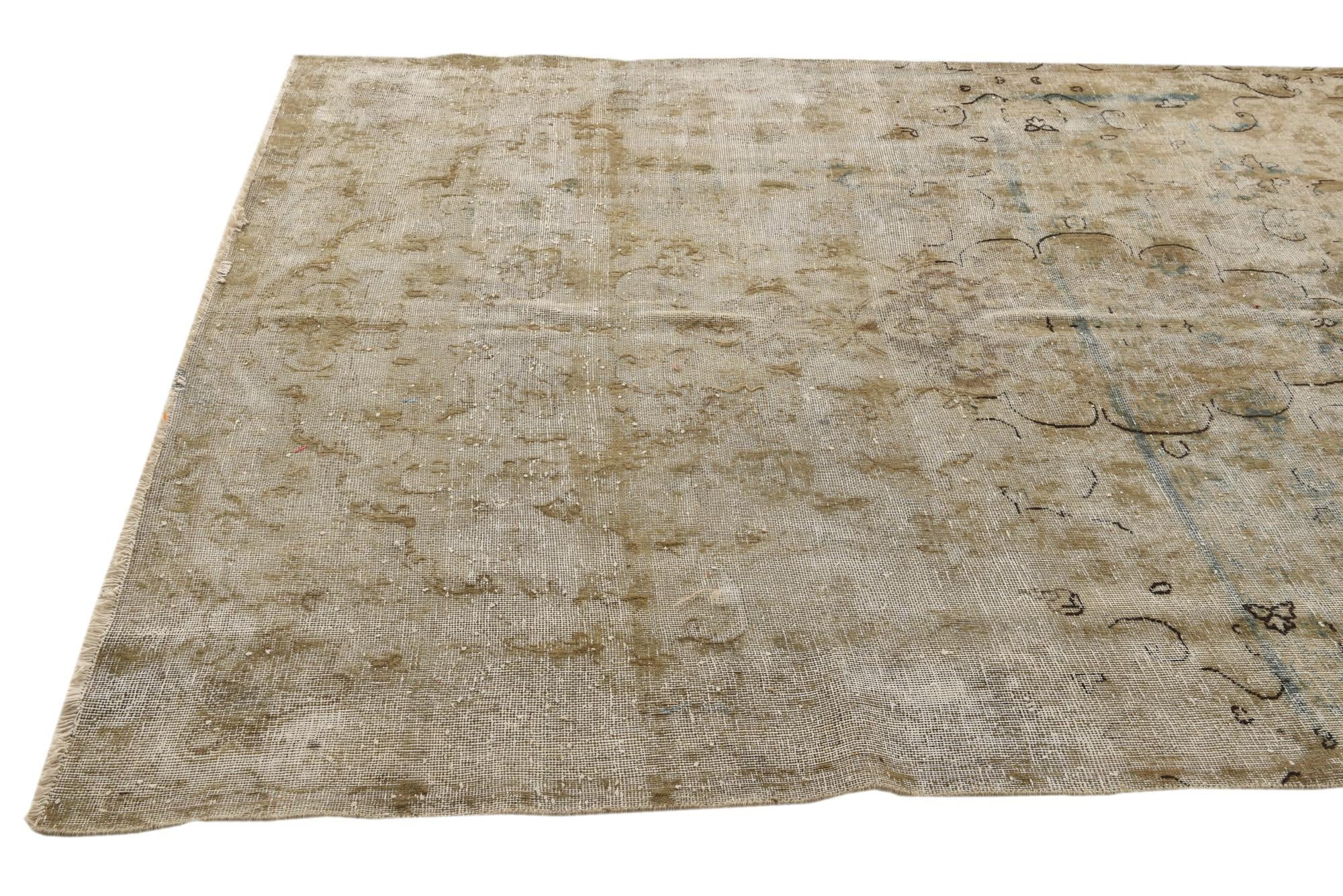 6' 1 x 10' 3 Hand Knotted Ultra Vintage Persian Wool Rug