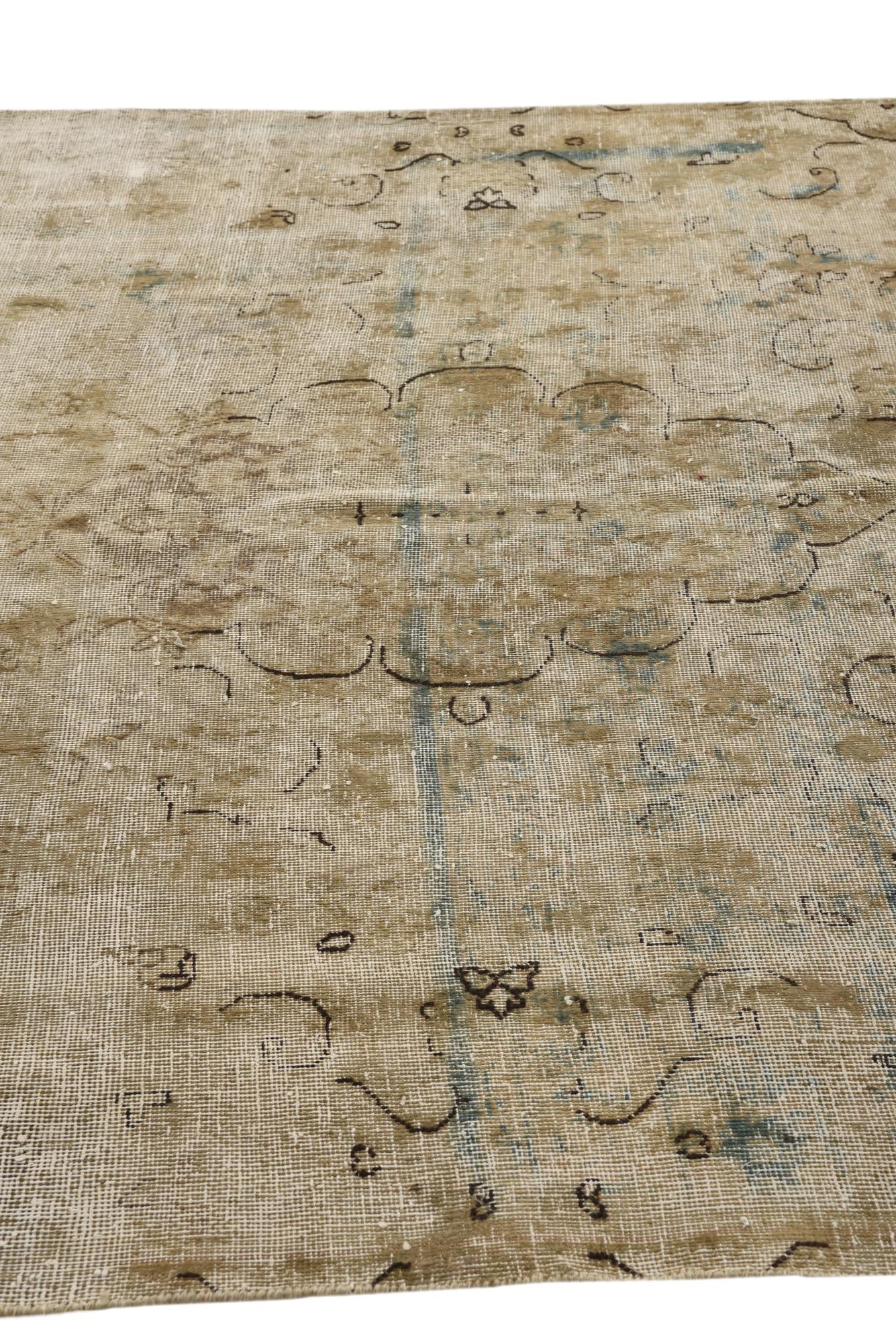 6' 1 x 10' 3 Hand Knotted Ultra Vintage Persian Wool Rug