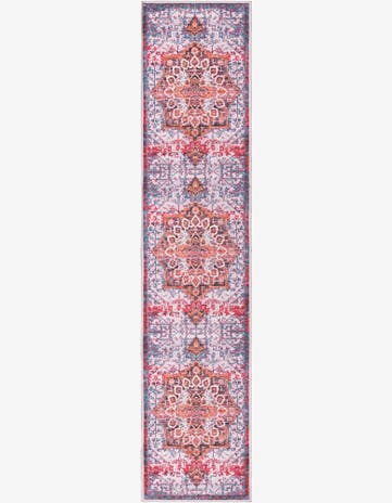 Ivory Orange Washable Francesca Runner Rug