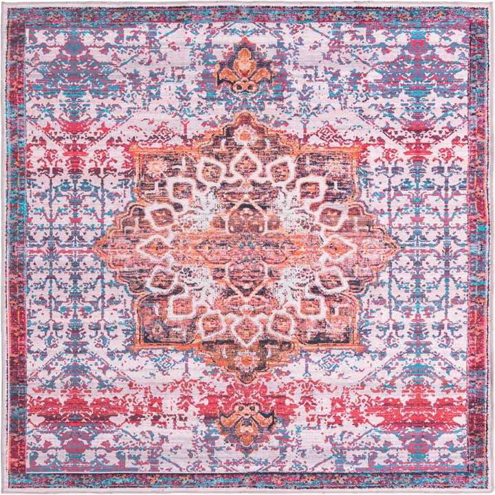 7' 3 x 7' 3 Washable Renaissance Square Rug