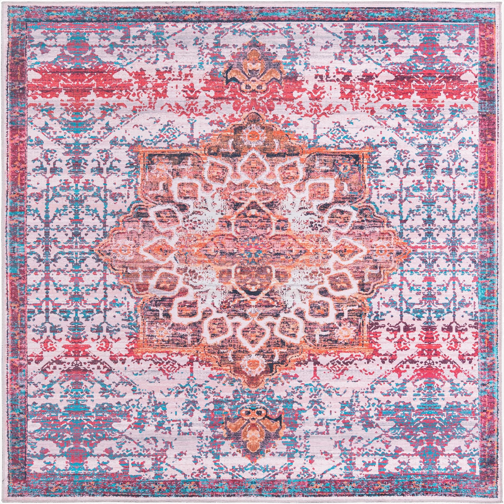 7' 10 x 7' 10  Washable Renaissance Square Rug