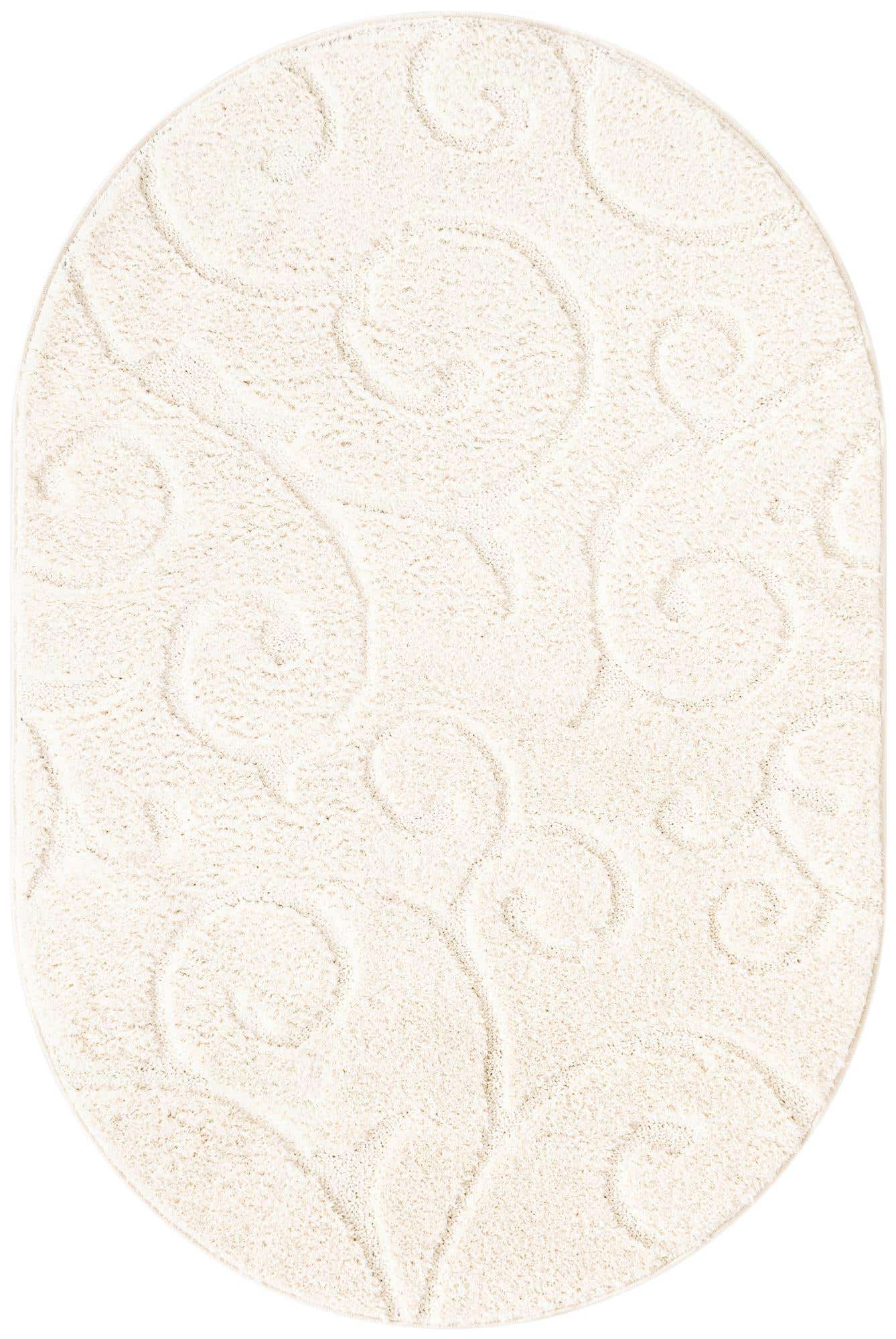 4' x 6' Botanical Shag Oval Rug