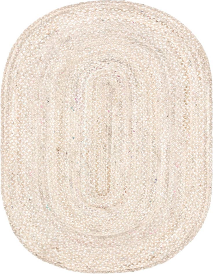 Detail image of 5' 1 x 8'  Hand Braided Chindi Oval Rug