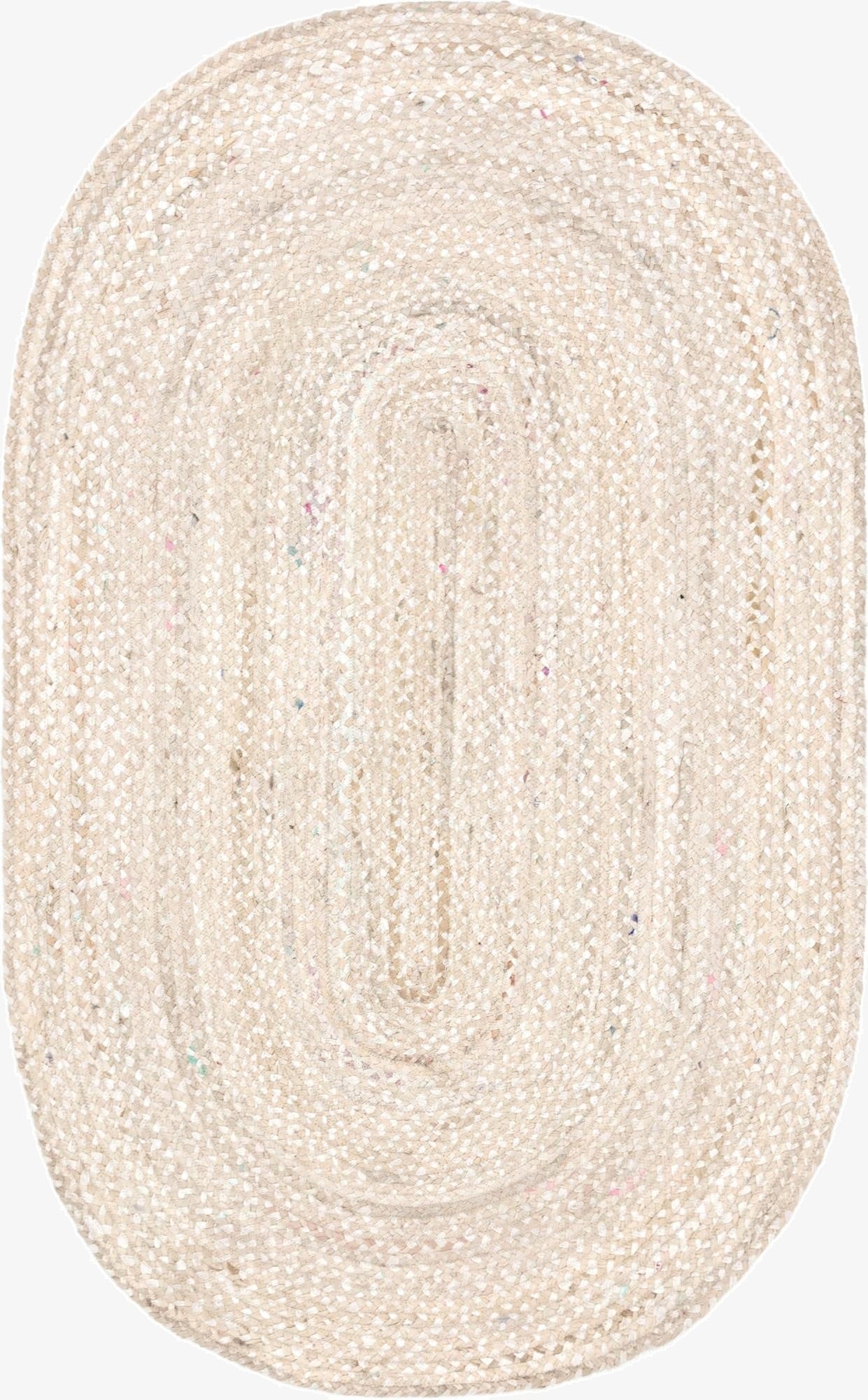 5' 1 x 8'  Hand Braided Chindi Oval Rug