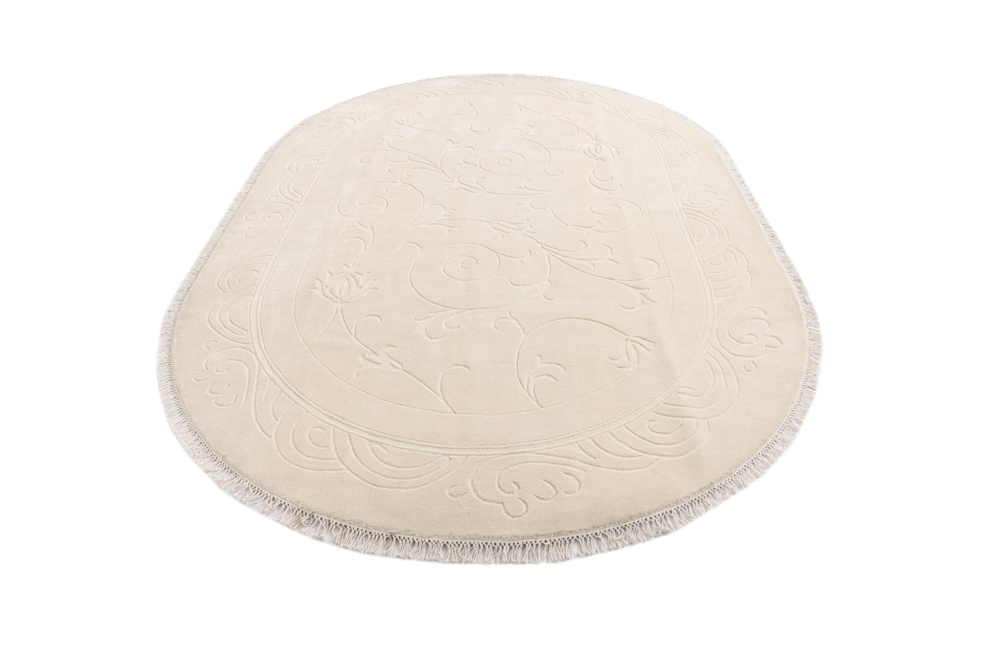 6' 6 x 9' 8 Hand Knotted Darya Wool Oval Rug