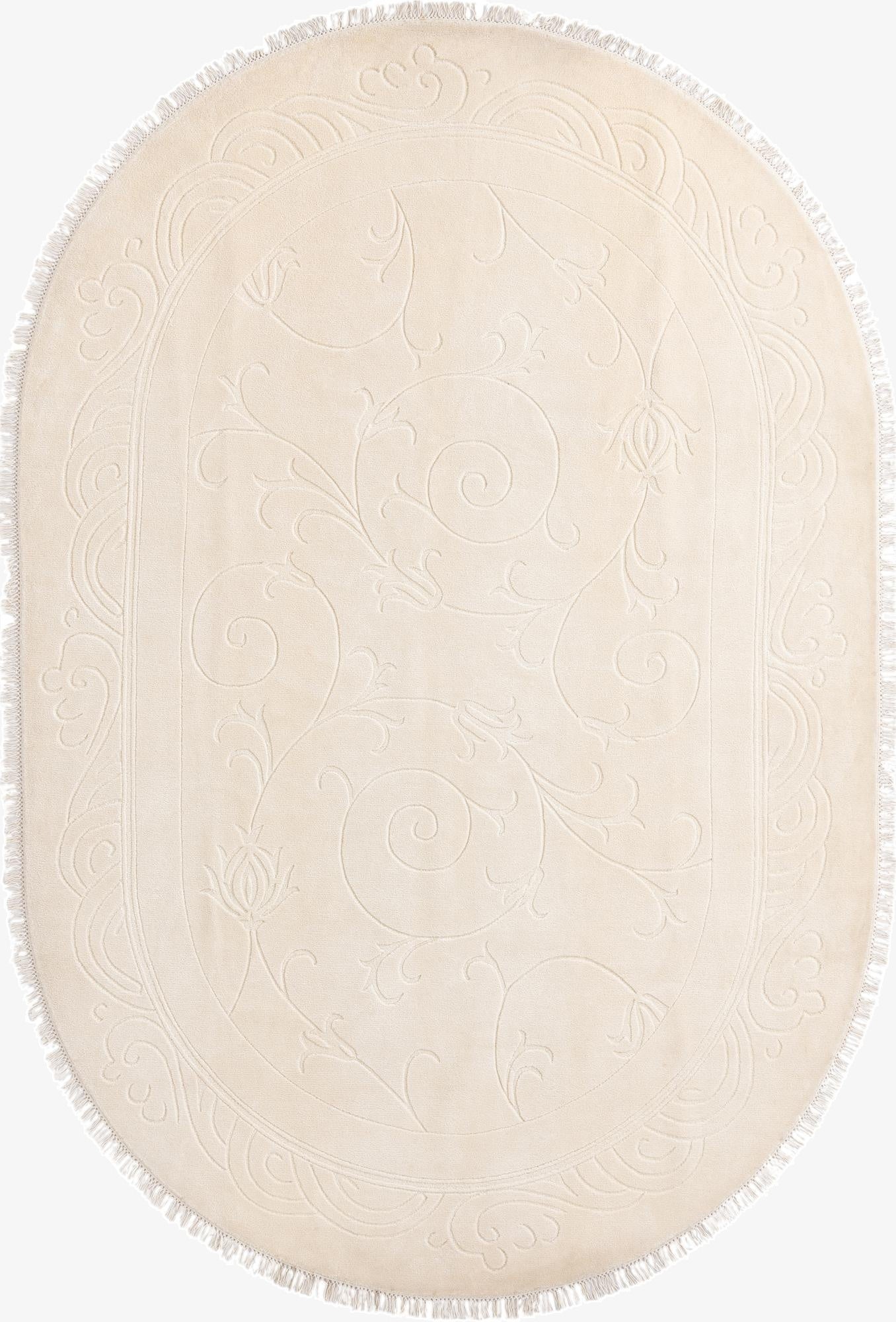 6' 6 x 9' 8  Hand Knotted Darya Wool Oval Rug
