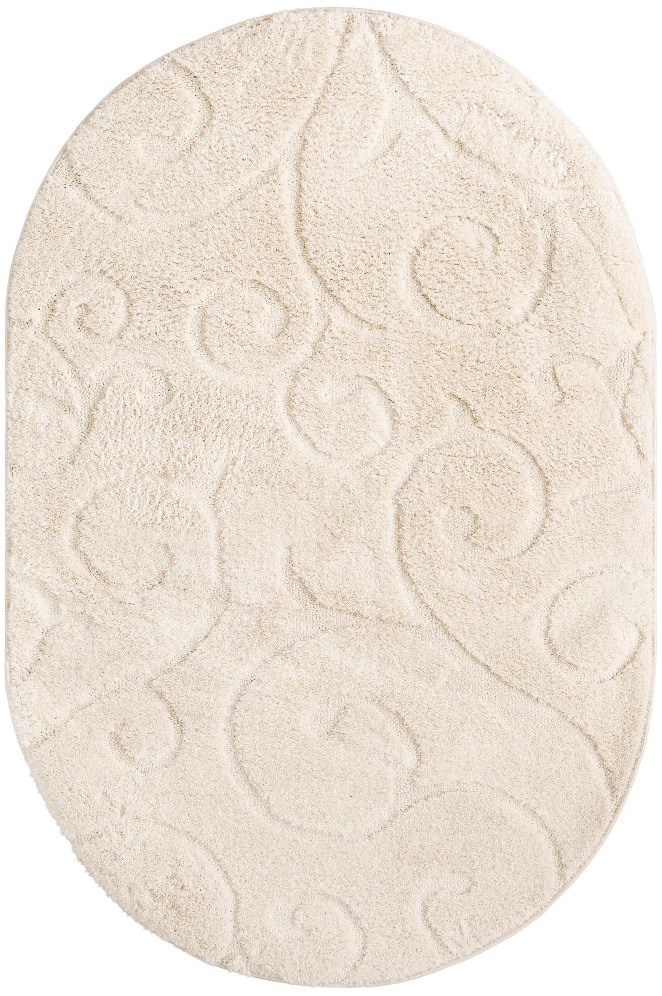 4' x 6' Floral Shag Oval Rug