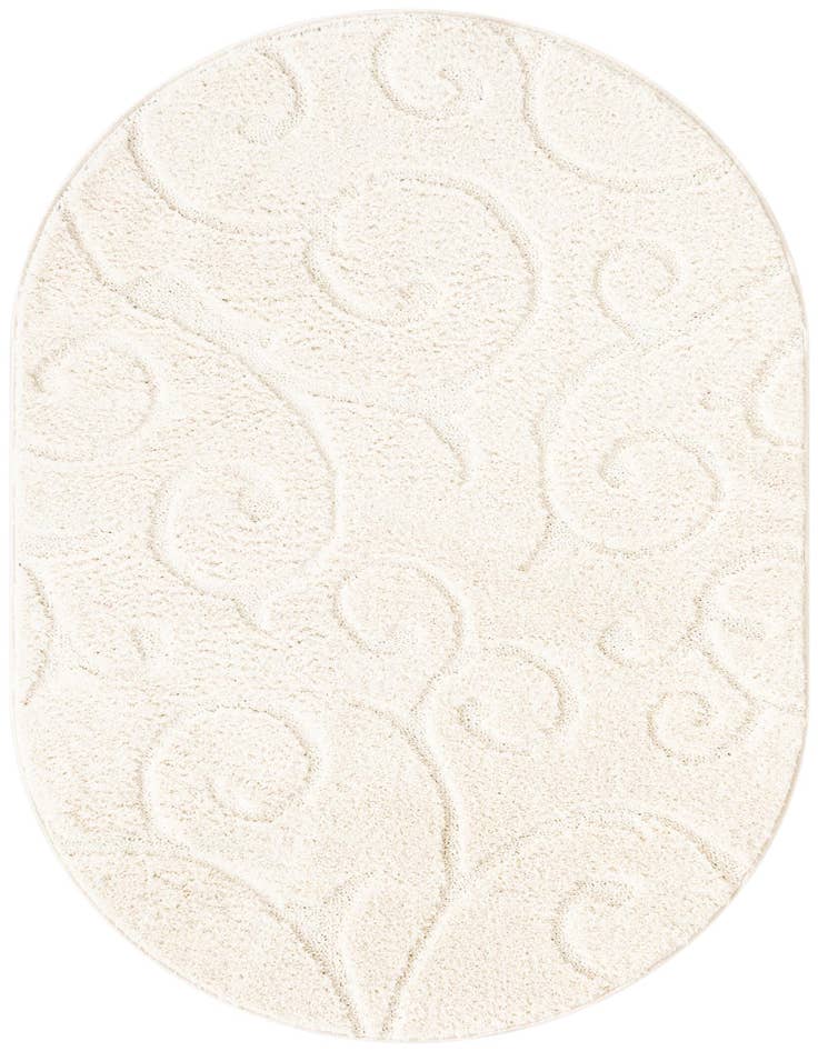 Detail image of 4' x 6' Floral Shag Oval Rug