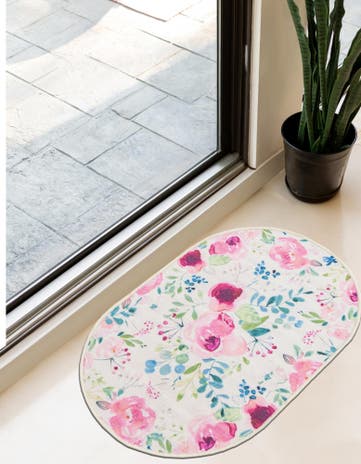 2' x 3' 1 Easy-Clean Jill Zarin Caribbean Indoor / Outdoor Oval Rug