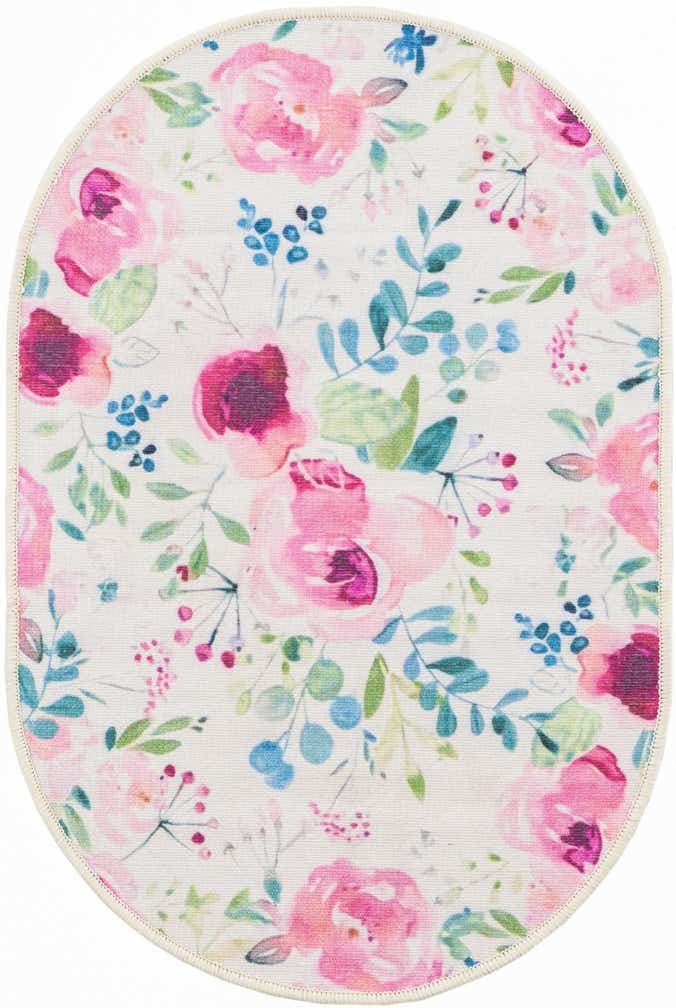2' x 3' 1 Easy-Clean Jill Zarin Caribbean Indoor / Outdoor Oval Rug