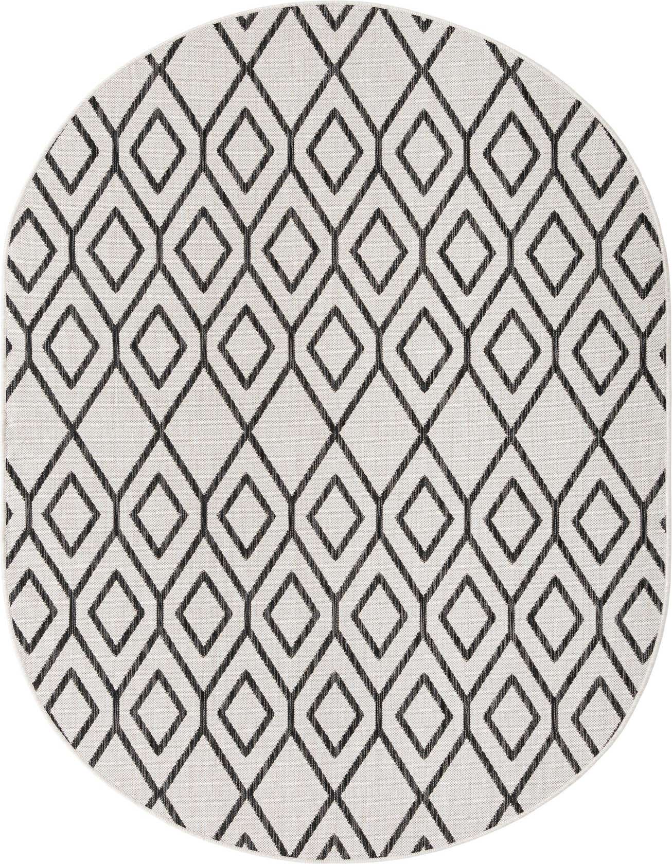 5' 3 x 8' Easy-Clean Jill Zarin Turks and Caicos Indoor / Outdoor Oval Rug