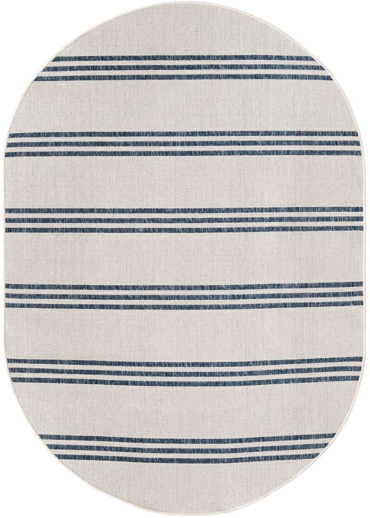 5' 3 x 8' Easy-Clean Jill Zarin Anguilla Indoor / Outdoor Oval Rug