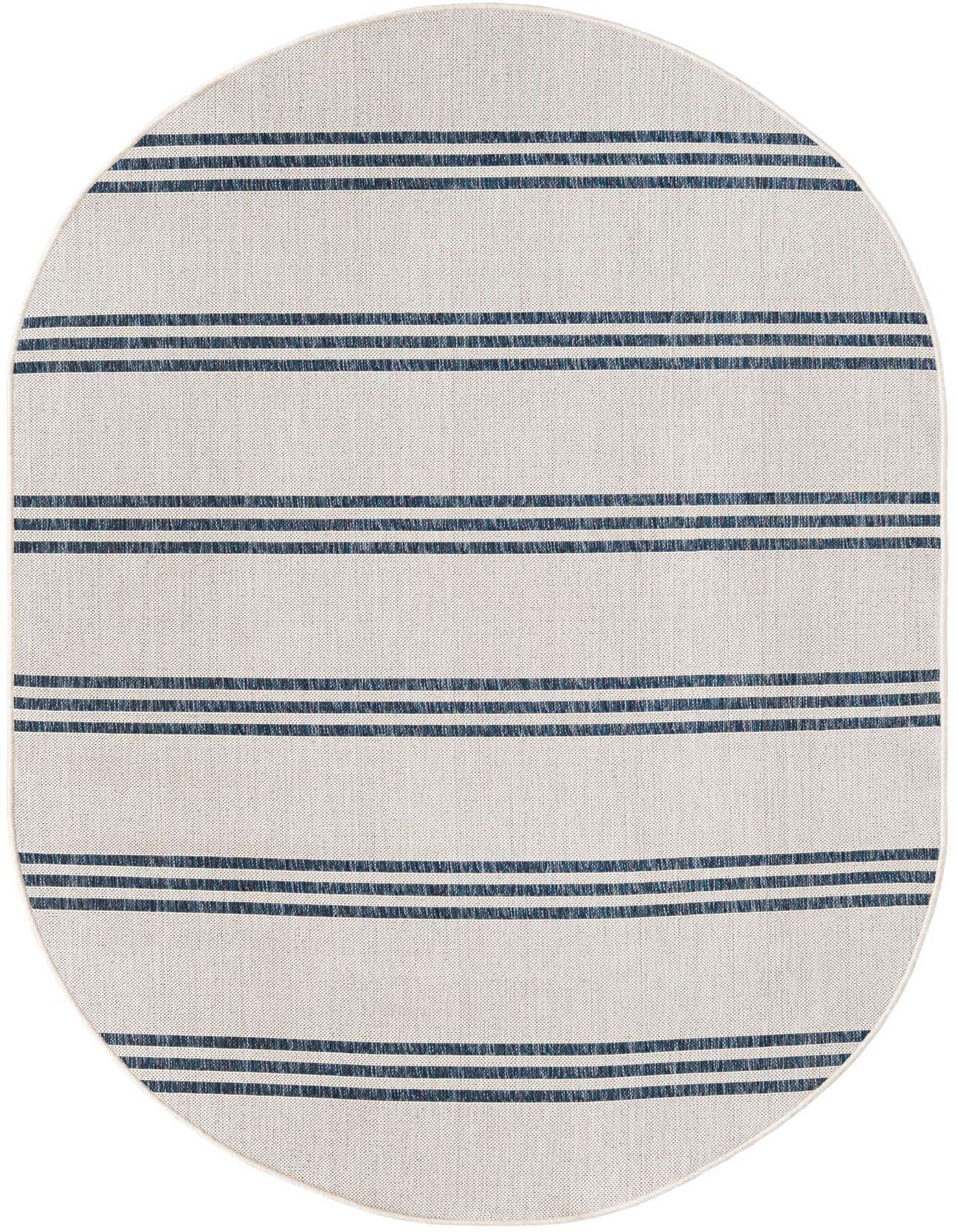 5' 3 x 8' Easy-Clean Jill Zarin Anguilla Indoor / Outdoor Oval Rug