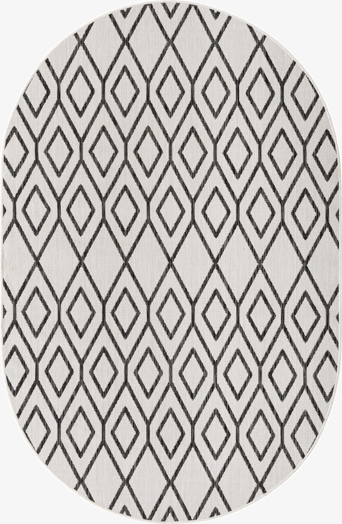 5' 3 x 8'  Washable Jill Zarin Turks and Caicos Indoor / Outdoor Oval Rug