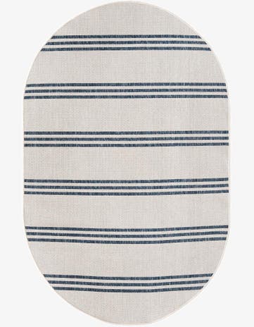 5' 3 x 8' Easy-Clean Jill Zarin Anguilla Indoor / Outdoor Oval Rug