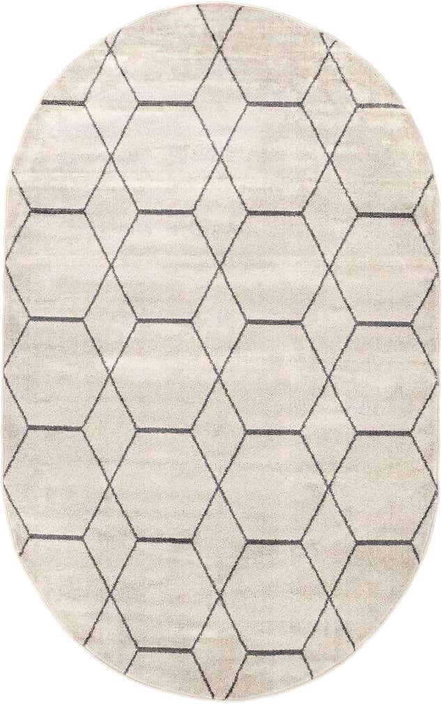 5' 3 x 8' Lattice Frieze Oval Rug