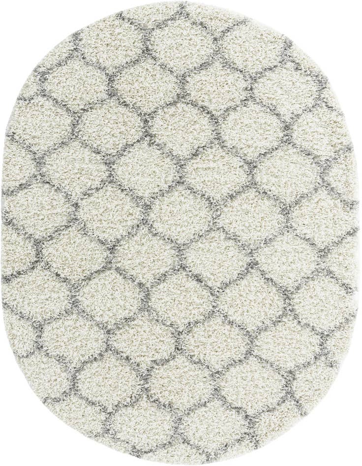 Detail image of 4' x 6' Lattice Shag Oval Rug